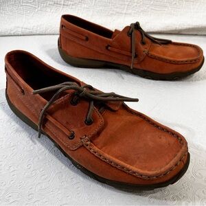 Twisted X Women 9 Driving Mocs Boat Shoes Leather Casual Slip On Loafers WDM0029